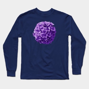 Violet Purple Hydrangea Flower Abstract Nature Art Long Sleeve T-Shirt